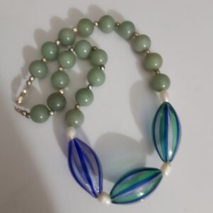 Daria Painter murano glass jade aventurine necklace Italian Italy statement euc